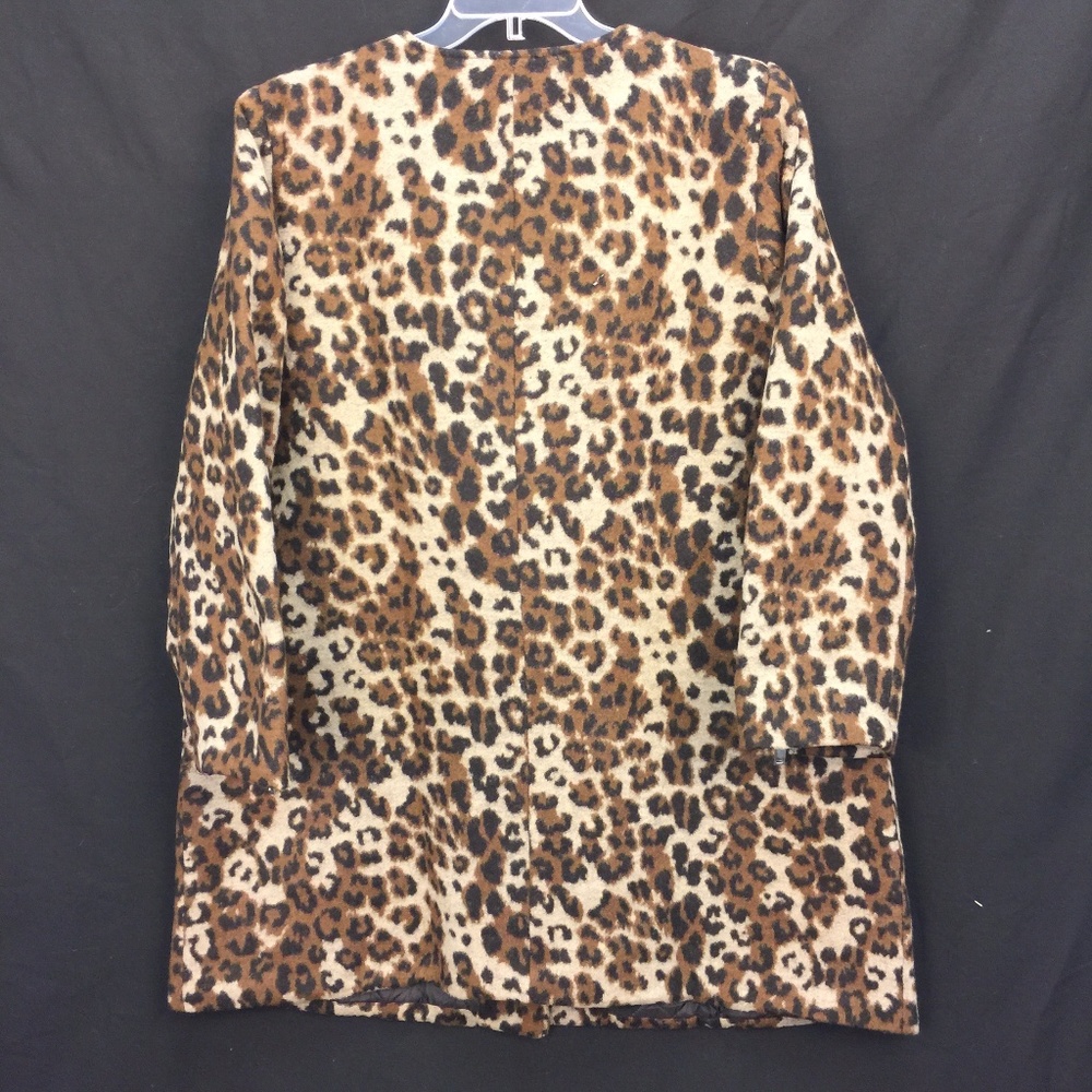 NWT Ellos Plus Size Leopard Print Moto Coat Wool - Picture 7 of 7
